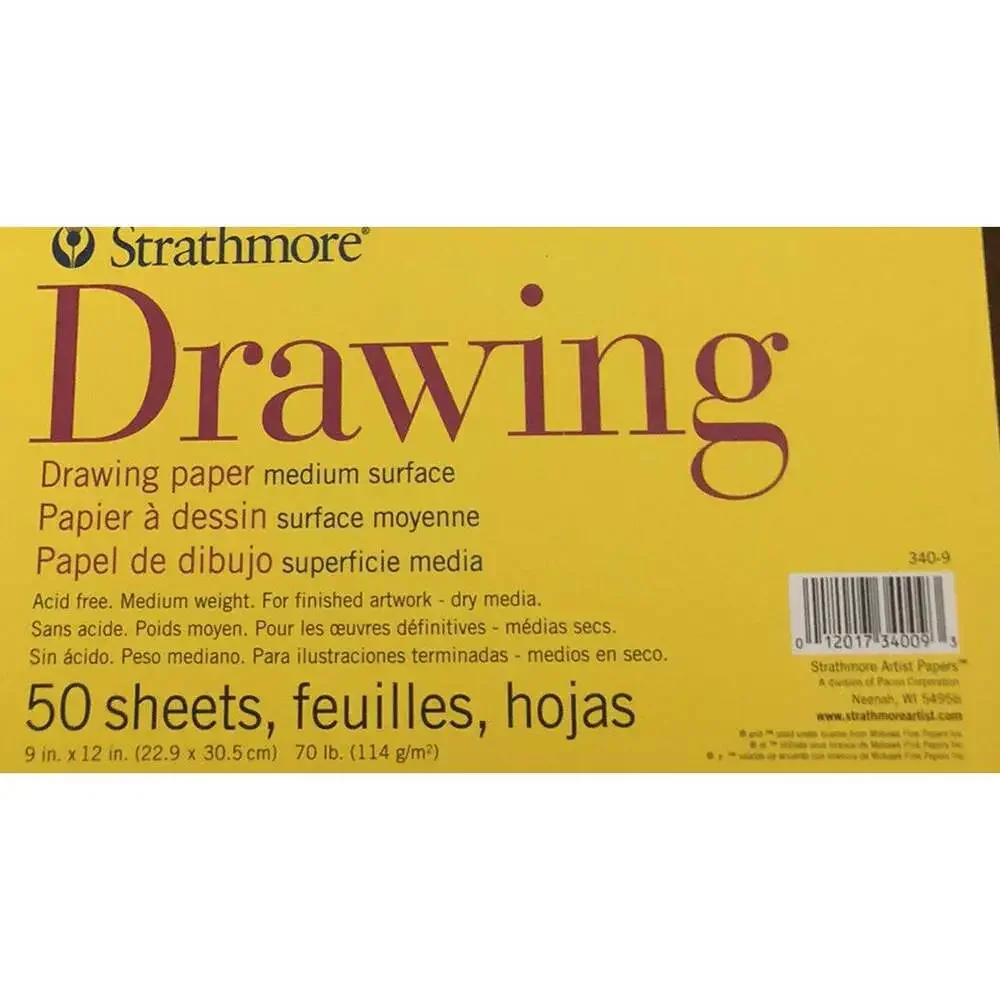 Strathmore Drawing Paper 50 Sheets 9 x 12 inches pages in spiral book New